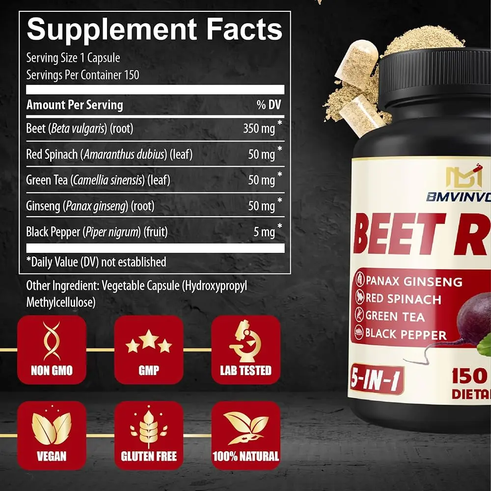 Bmvinvol Beet Root Extract 8550mg Capsules